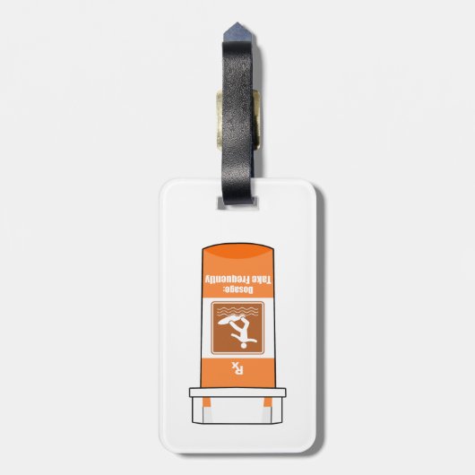 Surfen is mijn medicijn bagagelabel (Achterkant verticaal)