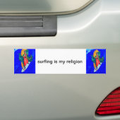surfen is mijn religie bumper sticker (Op auto)