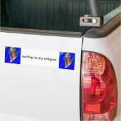 surfen is mijn religie bumper sticker (Op Truck)