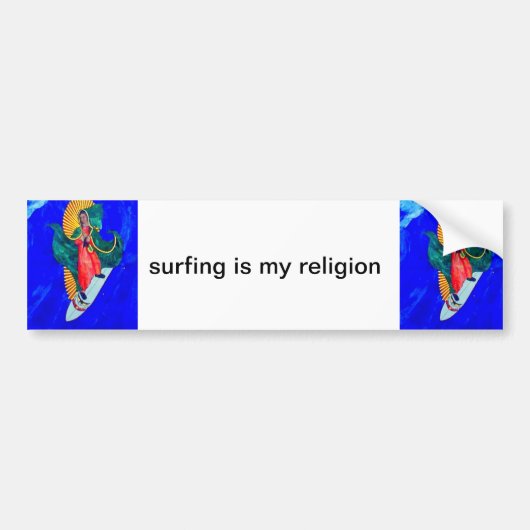 surfen is mijn religie bumper sticker (Voorkant)