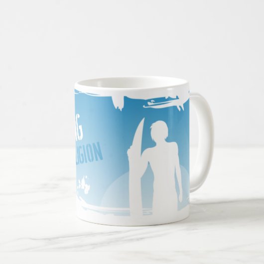 Surfen is mijn religie koffiemok (Voorkant rechts)