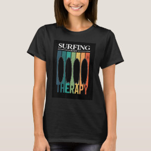 Surfen is mijn Therapy Retro Longboards Surfboard T-shirt