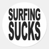 Surfen is waardeloos ronde sticker (Voorkant)