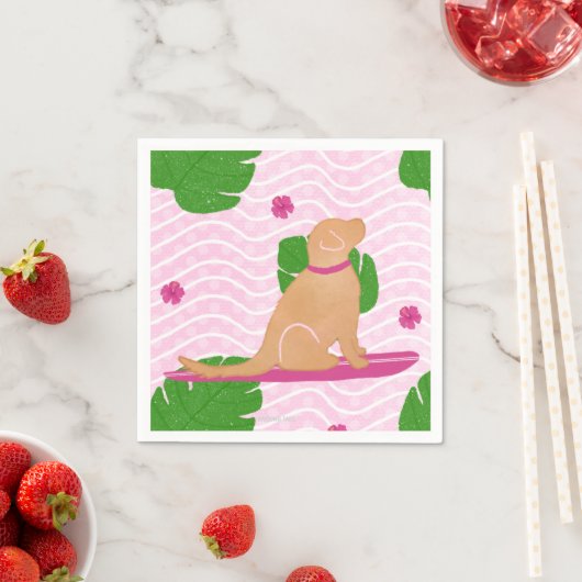 Surfen Island Gele Hond Papier Servet (Insitu)