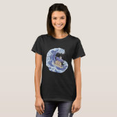 Surfen Japan Samurai Kat Vintage Surfplank T-shirt (Voorkant volledig)