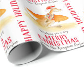 Surfen kangoeroe schattige waterverf kerst cadeaupapier (Rol Hoek)