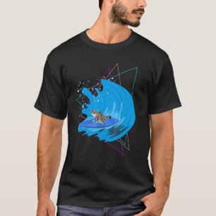 Surfen Kat Water Sport Waves Ocean Surfer Vaporwa T-shirt
