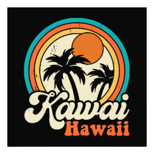 Surfen Kawaii Hawaï Foto Afdruk