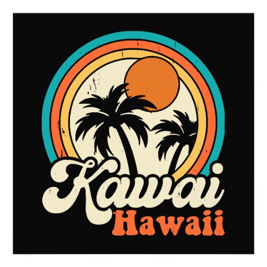 Surfen Kawaii Hawaï Foto Afdruk (Voorkant)