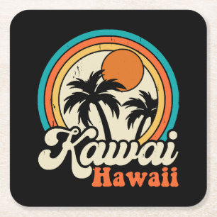 Surfen Kawaii Hawaï Kartonnen Onderzetters