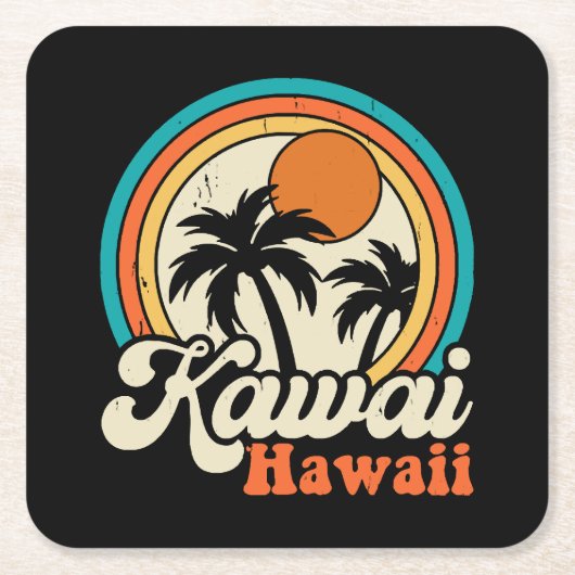Surfen Kawaii Hawaï Kartonnen Onderzetters (Voorkant)