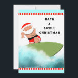 Surfen Kerstmis Feestdagenkaart<br><div class="desc">Grappige kerstvakantie kaarten met Santa surfer ontwerp en creatieve lijn.</div>