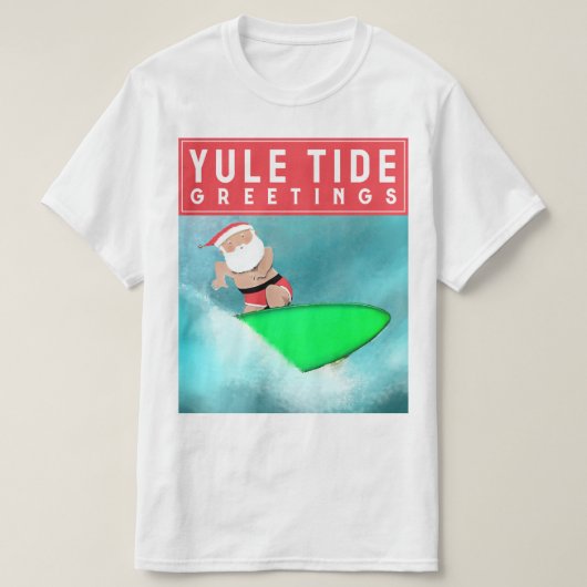 Surfen Kerstmis T-shirt (Design voorkant)