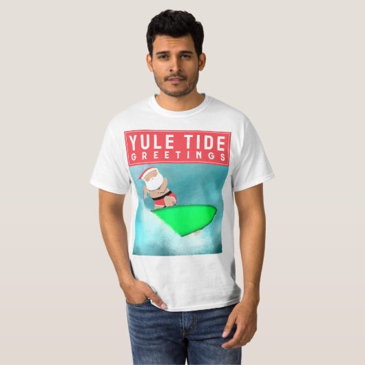 Surfen Kerstmis T-shirt (Voorkant volledig)