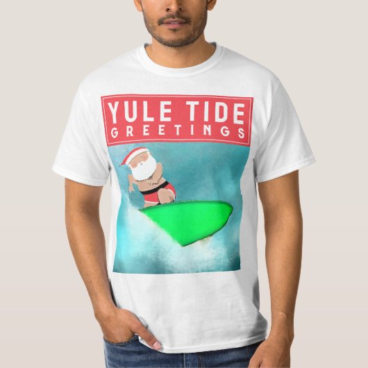 Surfen Kerstmis T-shirt (Voorkant)