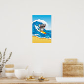 Surfen Koala Nursery Art – Stranddier Poster (Keuken)