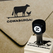 Surfen Koe en Chicken Cowabunga Funny Rubberstempel