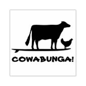 Surfen Koe en Chicken Cowabunga Funny Rubberstempel (Afrduk)