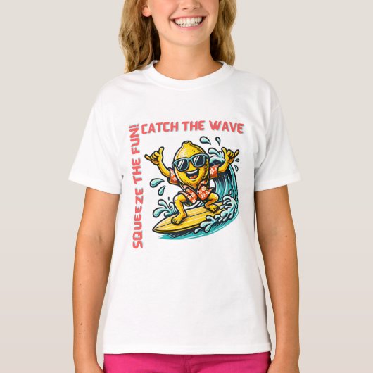 Surfen Lemon Wave Adventure Fun T-shirt (Voorkant)