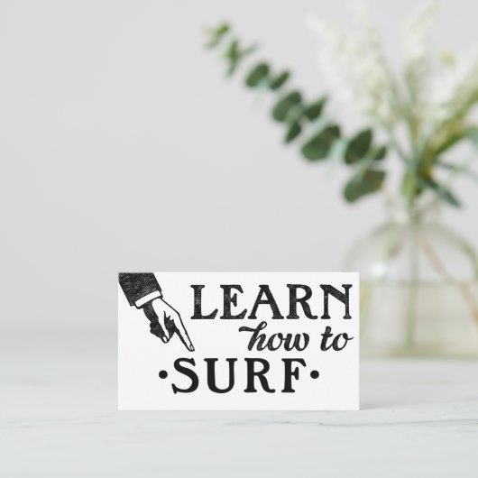 Surfen Lessons Visitekaartjes - Koel Vintage (Staand voorkant)