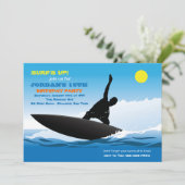 Surfen Leuk Verjaardagsfeestje Uitnodiging (Staand voorkant)
