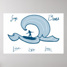 Surfen - Leven, Live Love Blue Surfing Paining