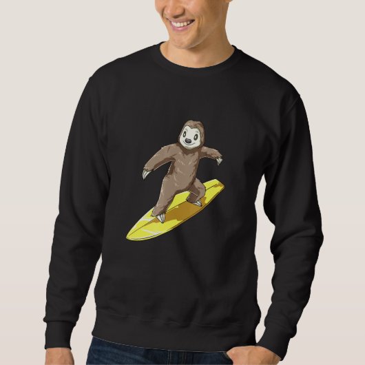 Surfen luiaard op Surfboard Trui (Voorkant)