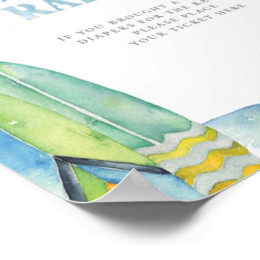 Surfen Luier Raffle teken Poster (Hoek)