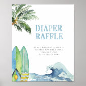 Surfen Luier Raffle teken Poster (Voorkant)