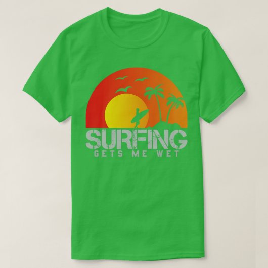 Surfen maakt me nat t-shirt (Design voorkant)
