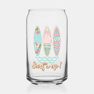 Surfen maar! Tropisch strand zomer surfen Blikvorm Glas