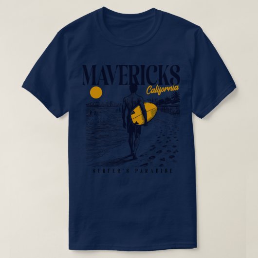  Surfen Mavericks Beach California Retro S T-shirt (Design voorkant)
