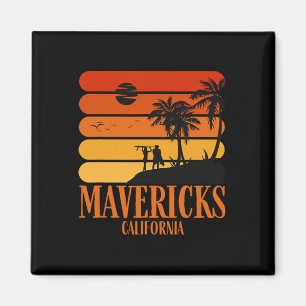 Surfen Mavericks Beach Californië Retro S Magneet