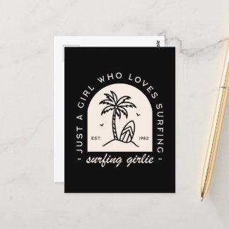 Surfen meisje surf liefhebbers citeert  zwart briefkaart