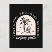 Surfen meisje surf liefhebbers citeert  zwart briefkaart (Voorkant)