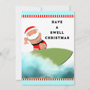 Surfen met Kerstmis Feestdagenkaart