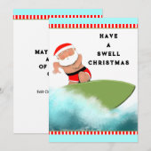 Surfen met Kerstmis Feestdagenkaart (Voorkant / Achterkant)