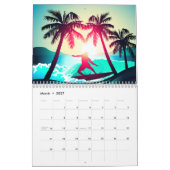 Surfen met palmbomen kalender (Mar 2027)