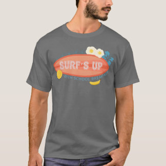 Surfen met schoolontbijt nationaal eten leuk t-shirt