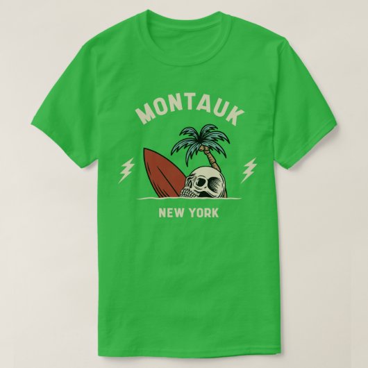  Surfen Montauk New York Retro Surfer T-shirt (Design voorkant)