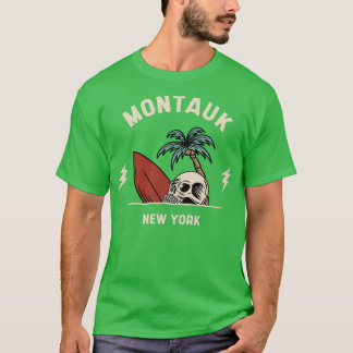  Surfen Montauk New York Retro Surfer T-shirt