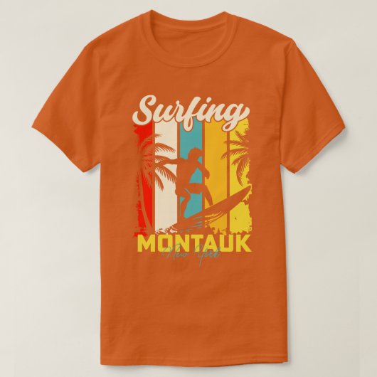 Surfen Montauk New York T-shirt (Design voorkant)