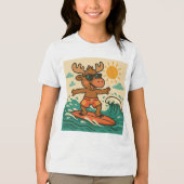 Surfen Moose Zomer T-Shirt voor Kinderen (Voorkant)