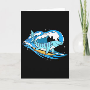 Surfen Mosasaurus Dino Grappige Aquatische Dinosau Kaart