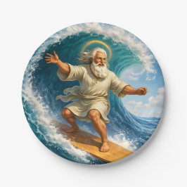 Surfen Mozes grappige Bijbelse kunst feest papiere Papieren Bordje