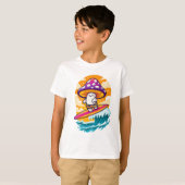 Surfen Mushroom Dude: Psychedelic Fun Summer Vibe T-shirt (Voorkant volledig)