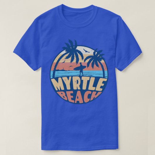  Surfen Myrtle Beach South Olina Retro Sum T-shirt (Design voorkant)