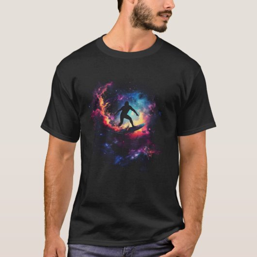 Surfen Nebula Ruimtesurfer Cadeau Geschenk Idee T-shirt (Voorkant)