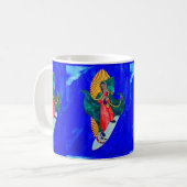 Surfen nonnen koffie mok (Voorkant links)