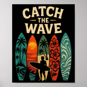 Surfen Oceaan Zomer Strand Golven Surfplank Poster